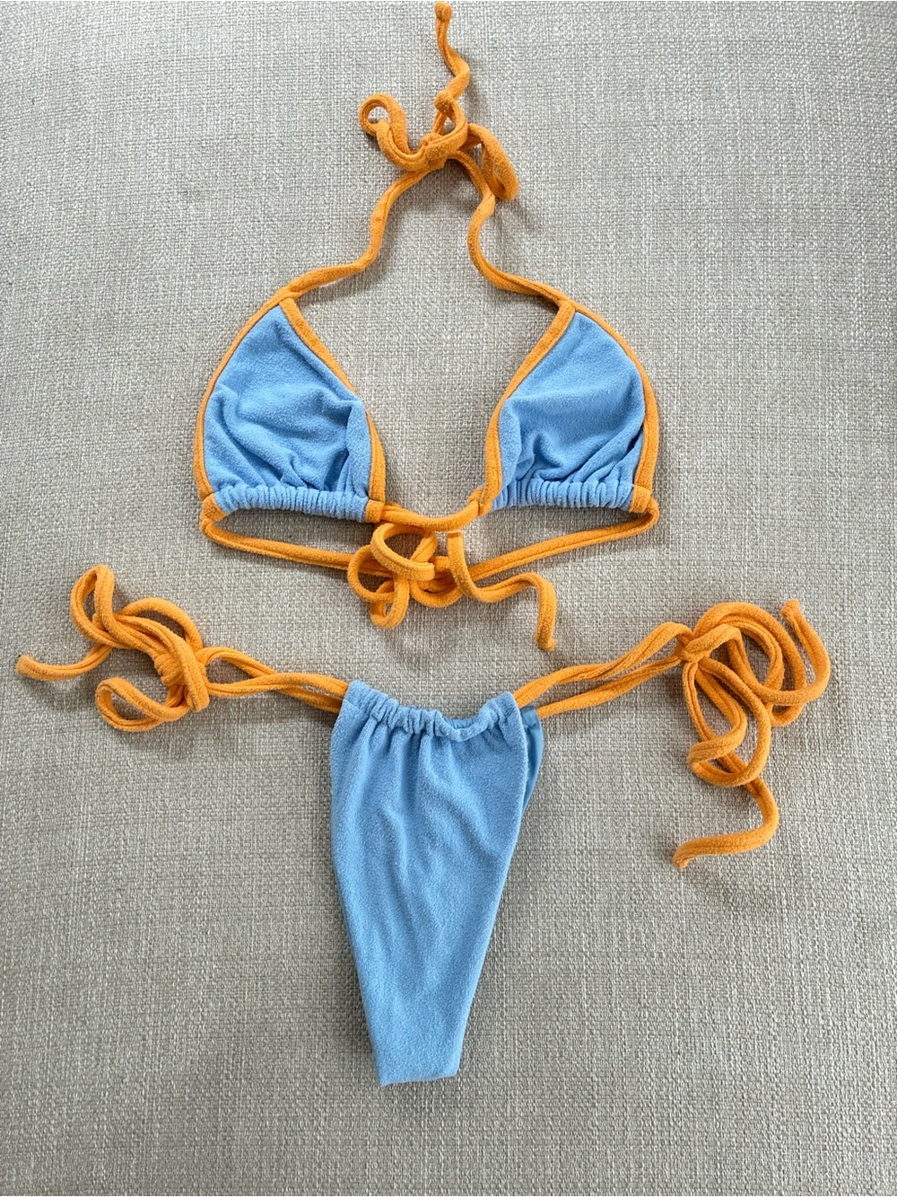 Frankie’s Bikinis Women’s Medium Tia Terry Bikini in Bluebird - Picture 3 of 12